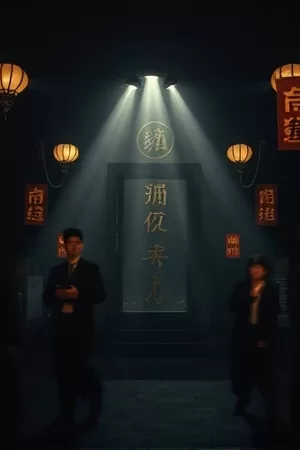 《长巷灯火》竖版海报，老街屋檐下一排暖黄灯笼